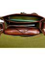 Genuine Leather Womens Sling Cross body Purse Saddle Brown Bag